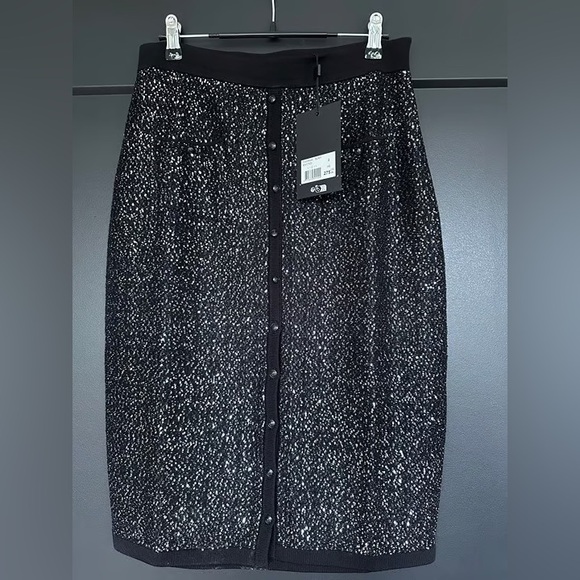 $1,000 MSRP The Kooples sparkly tweed cardigan and skirt set, size 1/small - Picture 2 of 8